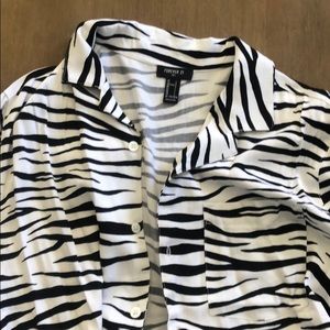 zebra button up